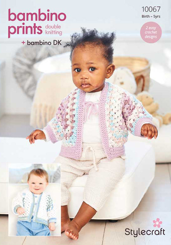 Stylecraft Bambino Prints DK & Bambino DK - Hexagon Cardigans (10067)