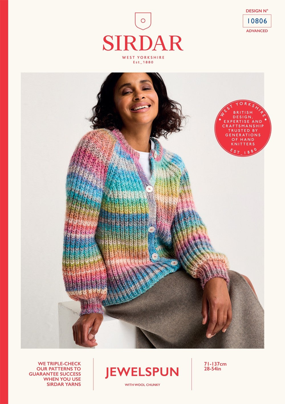 Sirdar Jewelspun with Wool Chunky - Cardigan (10806)