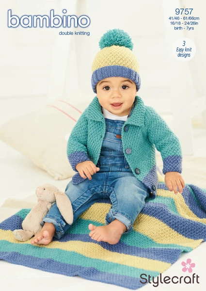 Stylecraft Bambino DK - Cardigan, Hat & Blanket (9757)