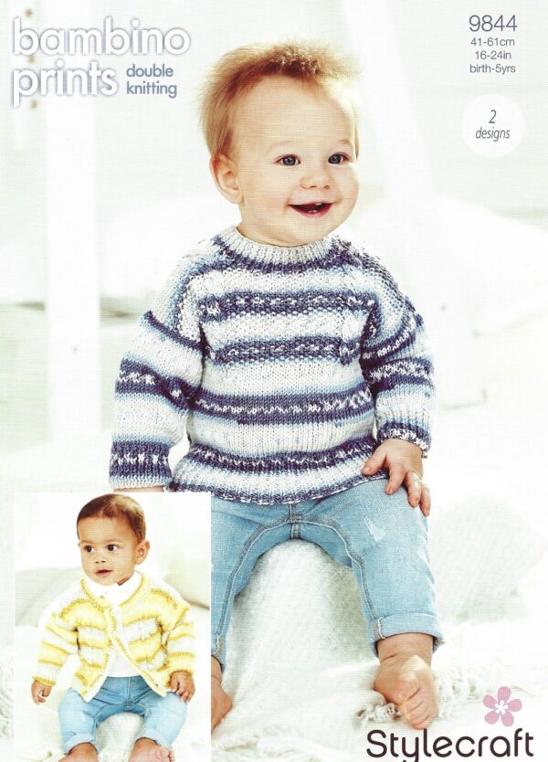 Stylecraft Bambino Prints DK - Cardigan & Sweater (9844)