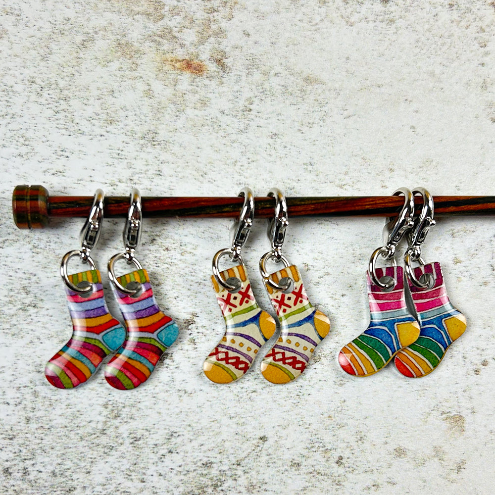 Emma Ball - Crochet Stitch Markers (x6) - Socks