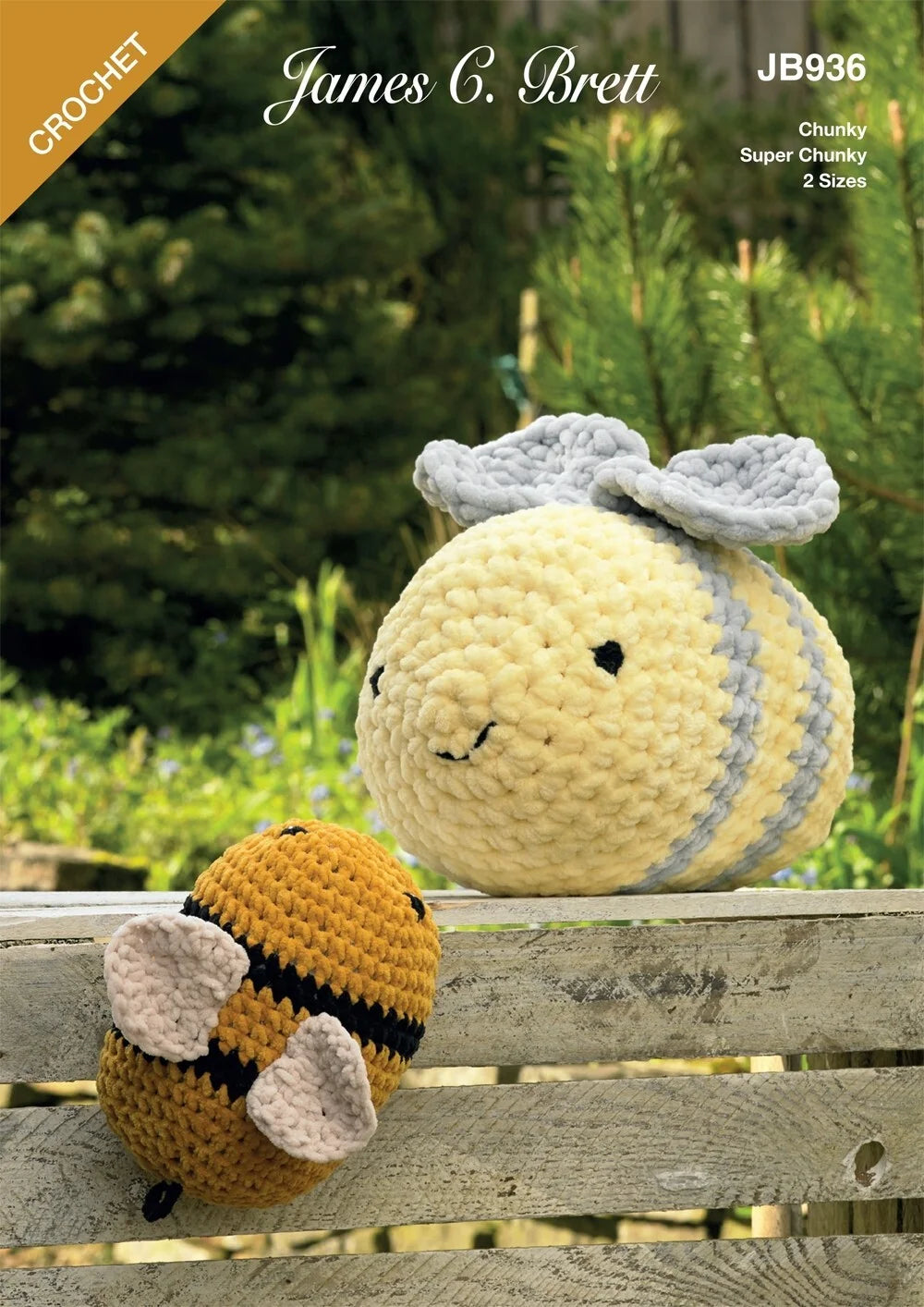 James C. Brett Flutterby Chunky & Huggable Super Chunky - Bonnie & Brucie Bumble Bees (JB936)