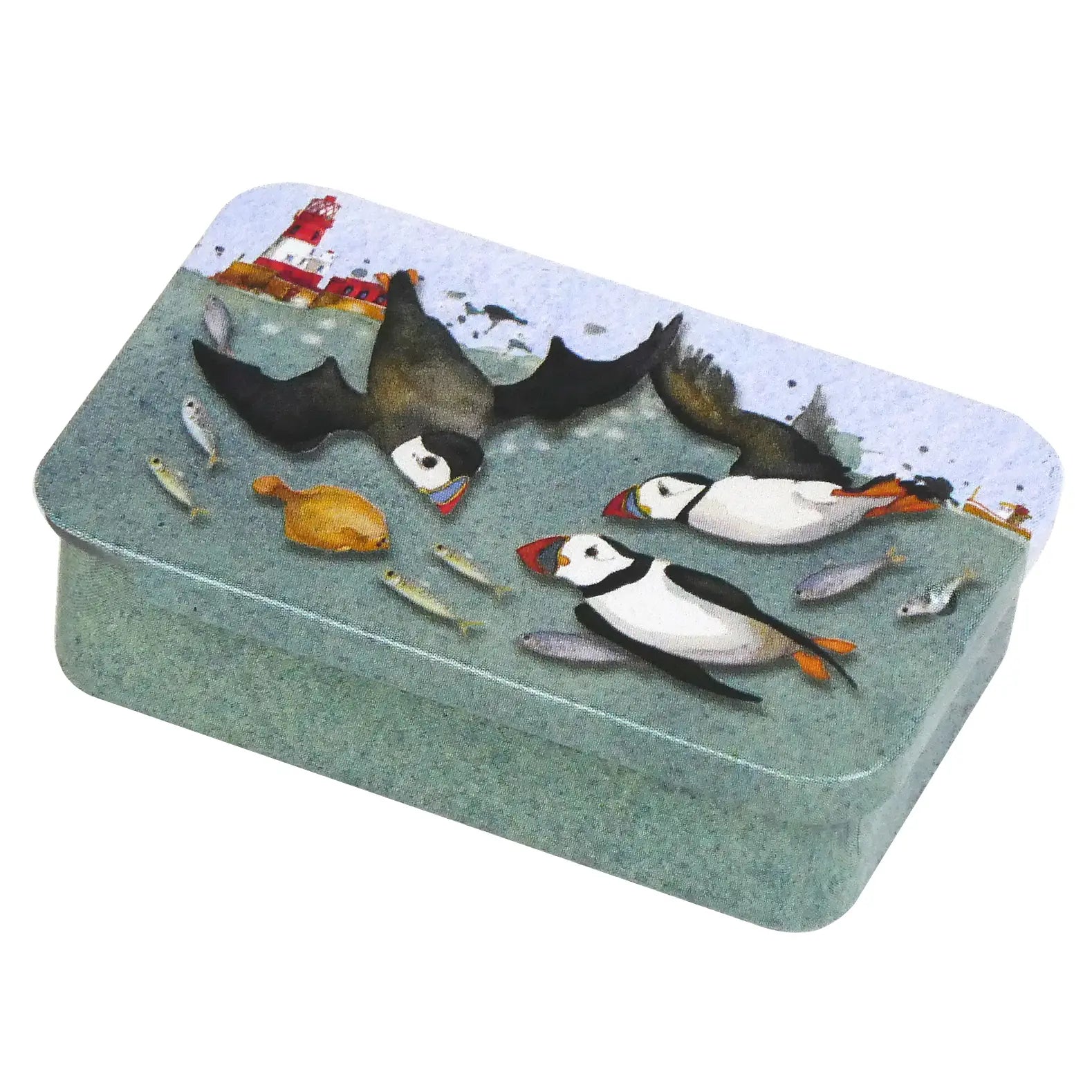 Emma Ball - Pocket Tin - Diving Puffins