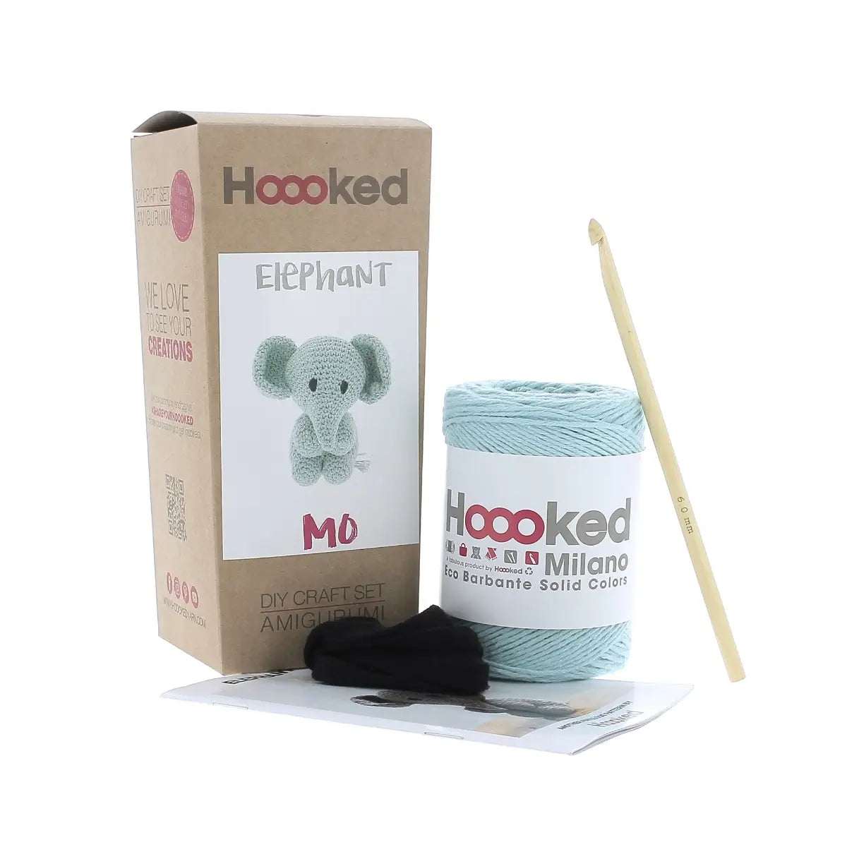 Hoooked Amigurumi Crochet Kit - Mo the Elephant