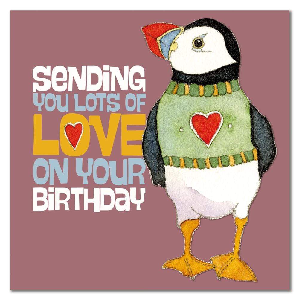 Emma Ball Accessories Emma Ball Heart Puffin - Feathery Feelgoods Birthday Greetings Card